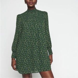 Reformation Brandi Green Floral Dress size xs